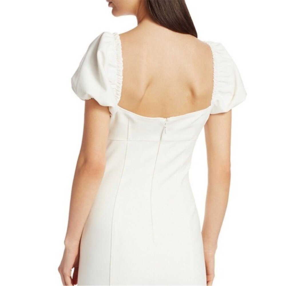 Cinq à Sept Havana Puff-Sleeve square neck ivory Mini Dress 12 - Picture 6 of 15